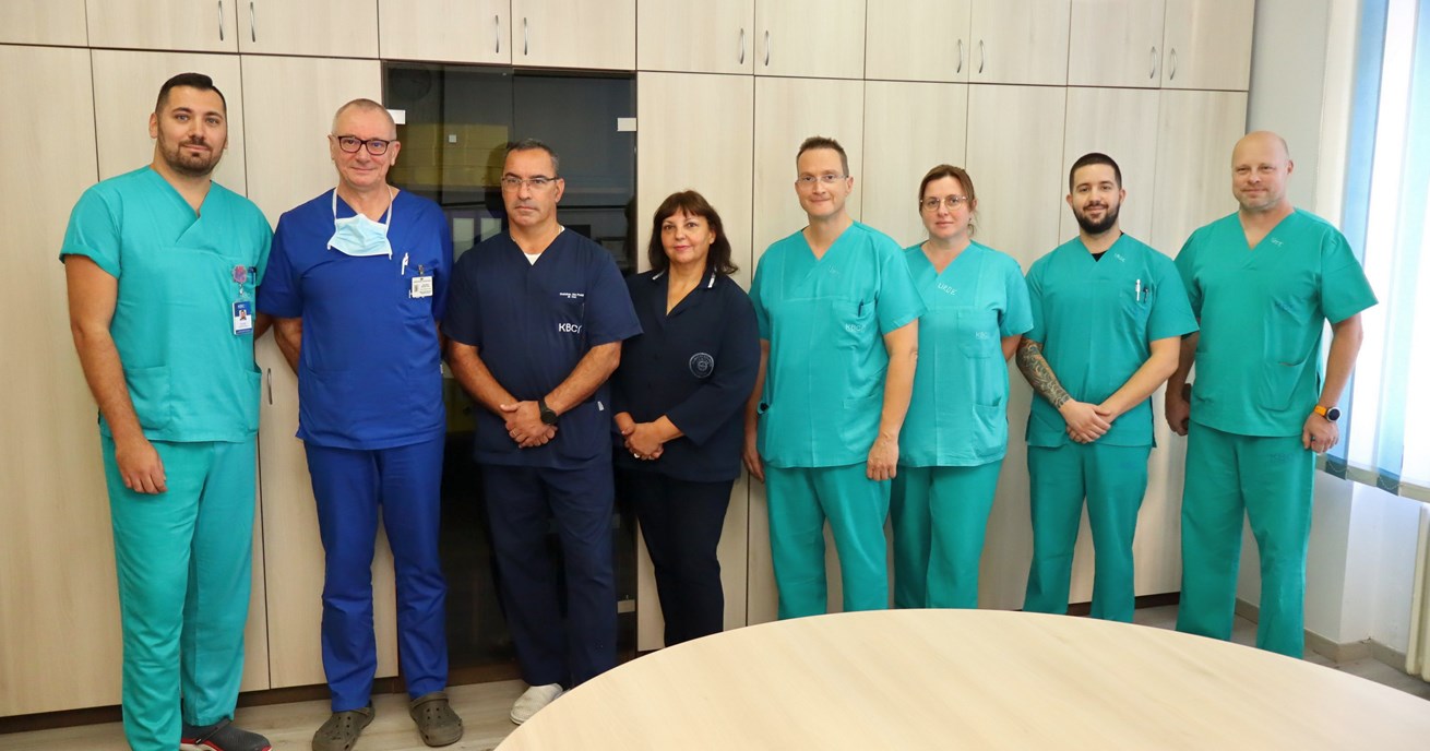 Danijel Marić, Josip Brusić, Alen Protić, Lidija Vitas, Josip Španjol, Sanela Škevin, Karlo Perković, Juraj Ahel Foto: KBC Rijeka